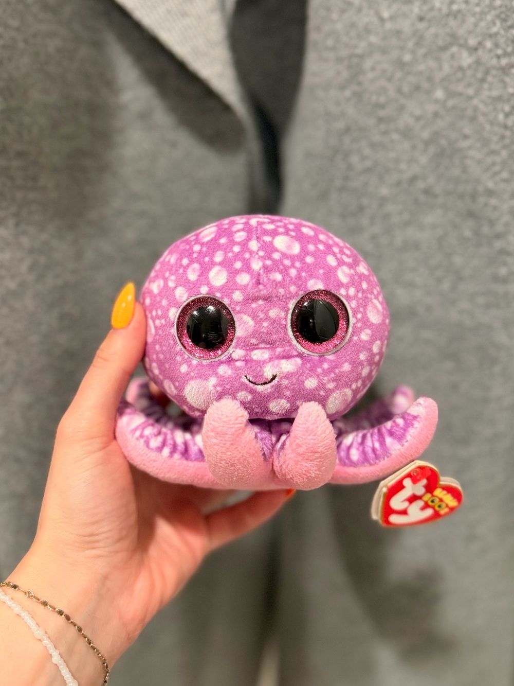 Ty Beanie Boos Legs Purple Octopus Plush NWT 2014 Glitter Eyes Stuffed Animal
